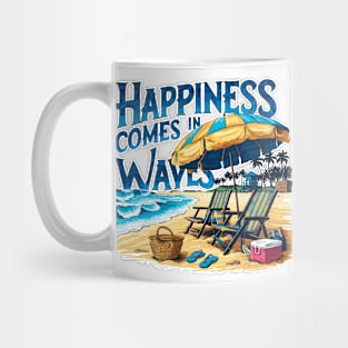 Happiness comes in waves, fun summer vacation travel memes tee Mug